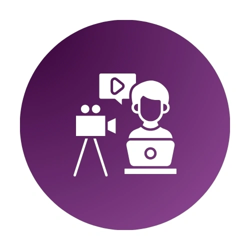 Professional Freelancers portrait inside a circular frame with confident pose.