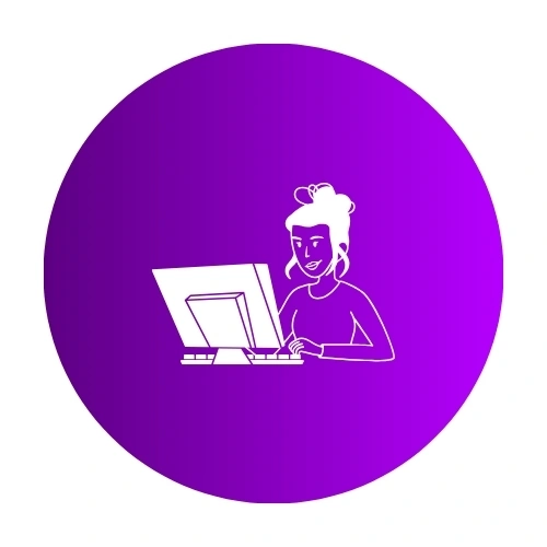Housewife learning computer skills and digital courses from home for online earning and career growth