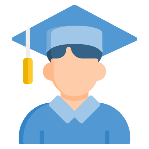 Graduate icon representing students interested in learning e-commerce.