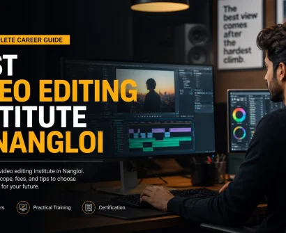 Best video editing institute in Nangloi with professional editor working on high end video editing setup